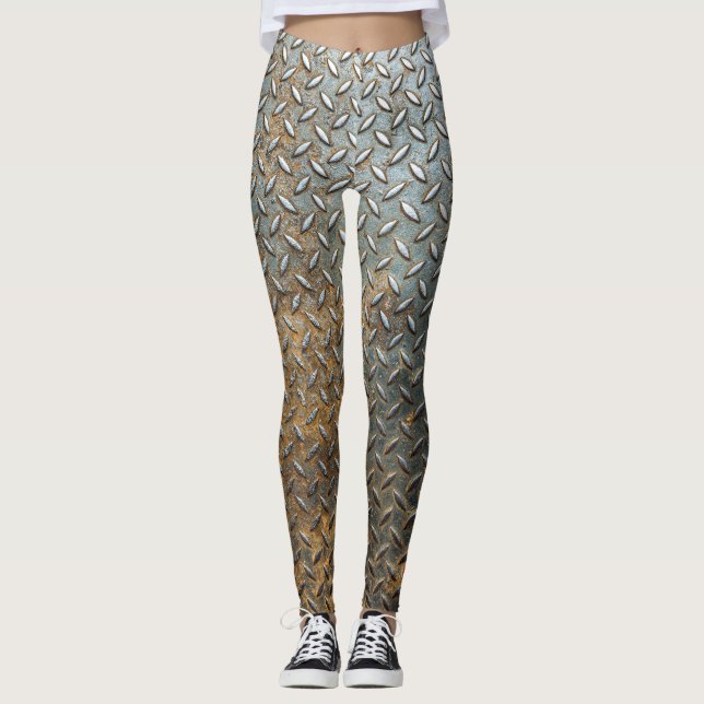 Metallisk yta, reflekterande struktur bakgrund. leggings (Framsida)