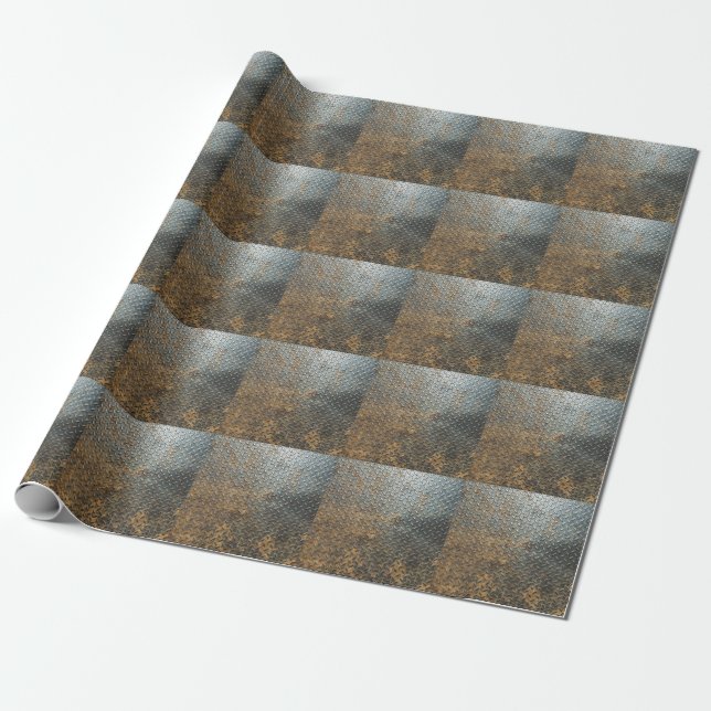 Metallisk yta, reflekterande struktur bakgrund. presentpapper (Utrullad)