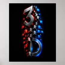 Metalliska 3D-dimmensionkuber Abstrakt affisch
