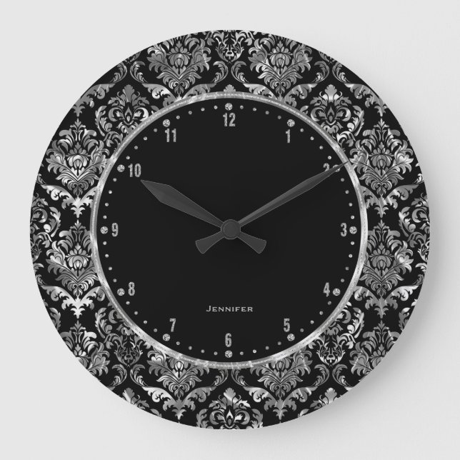 Metalliska blom- damaster 2 för silver- & stor klocka (Framsida)