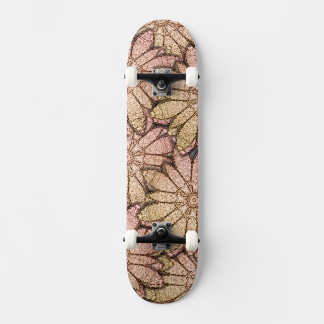 Metalliska blommor mini skateboard bräda 18,7 cm (Framsida)