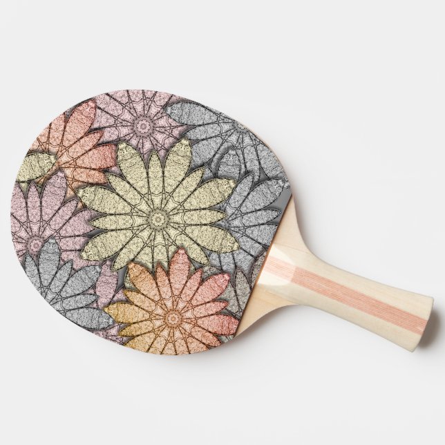 Metalliska blommor pingisracket (Baksidan )