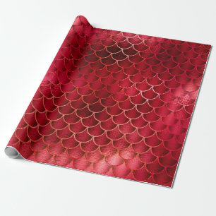 Metalliska Burgundy för sjöjungfrufjällUnicorn Presentpapper