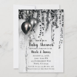 Metalliska festballonger Rustic Ivy Baby Shower Inbjudningar