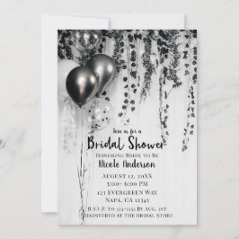 Metalliska festballonger Rustika murgröna brud sho Inbjudningar