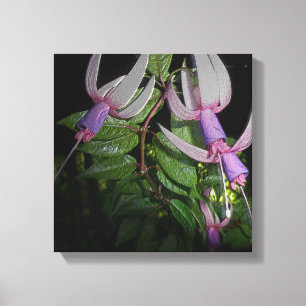 Metalliska Fuchsia-Blommar - Digitalt Enhanced Canvastryck