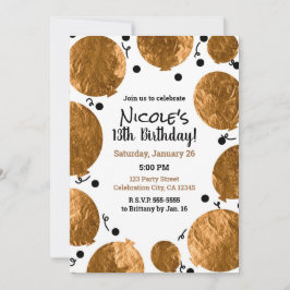 Metalliska Guld Födelsedagsballonger Inbjudningar