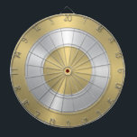 Metalliska Guld- och Silver-kretsar Darttavla<br><div class="desc">Elegant metallcirklar guld och struktur i silver borstat aluminiumutseende. Minimalistisk enkel,  modern och snabb design</div>