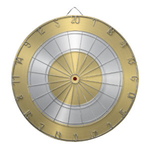 Metalliska Guld- och Silver-kretsar Darttavla