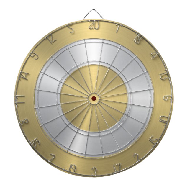 Metalliska Guld- och Silver-kretsar Darttavla (Framsidan)