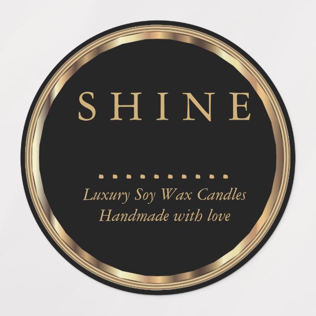 ⭐ metalliska Guld- och svarta etiketter (Design 1)