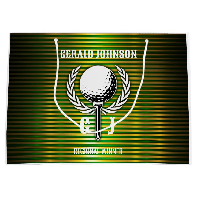 Metalliska Guldlinjer Golf Monogram Design Liten G (Framsidan)