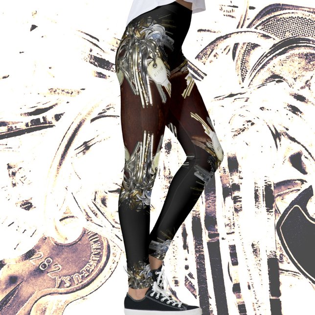 Metalliska Nycklar Steampunk Stil Leggings (Skapare uppladdad)