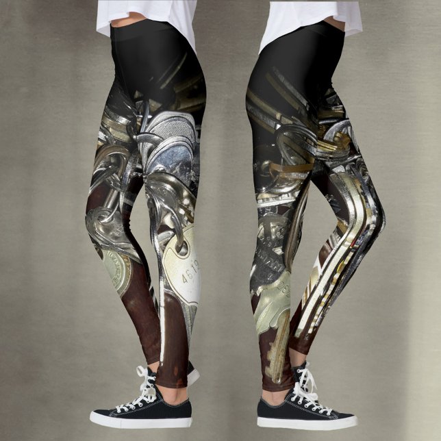 Metalliska Nycklar Steampunk Stil Leggings (Skapare uppladdad)