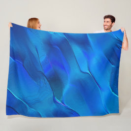 Metalliska sanddyner i levande blå färg fleecefilt