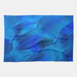Metalliska sanddyner i levande blå färg kökshandduk