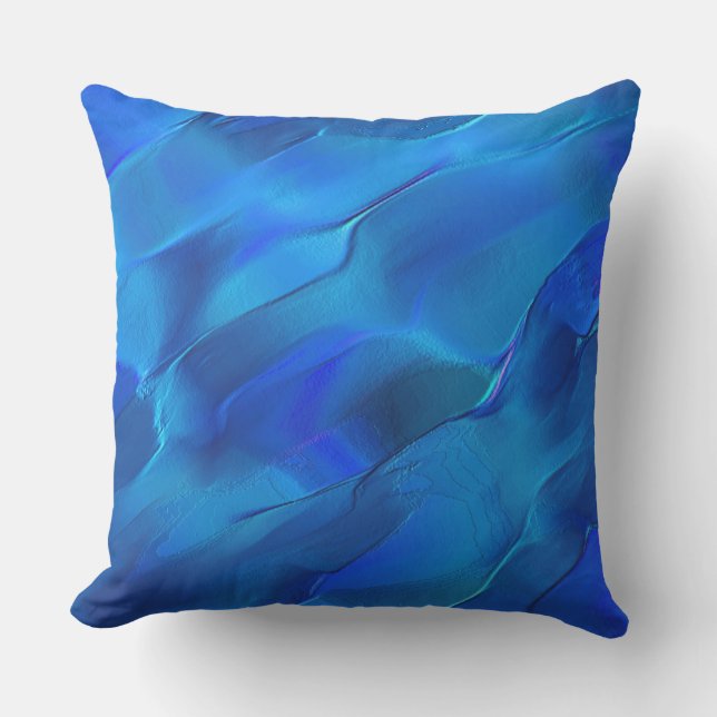 Metalliska sanddyner i ton av levande blå färg kudde (Framsida)
