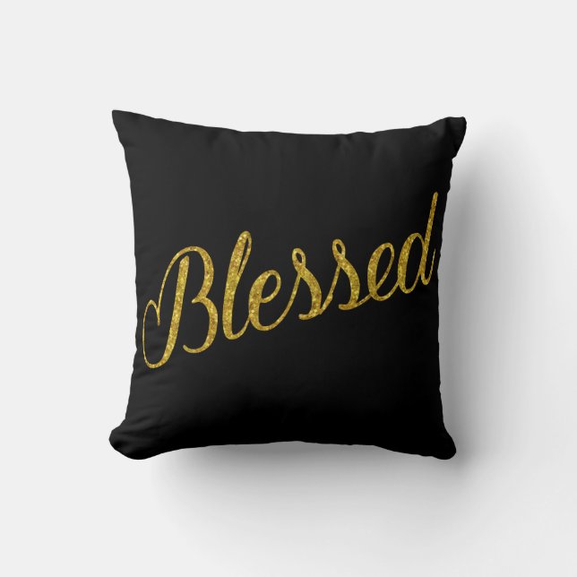 Metalliska sekvenser i Guld faux Glitter Kudde (Framsida)