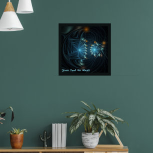 Metalliska Spindelnät Poster