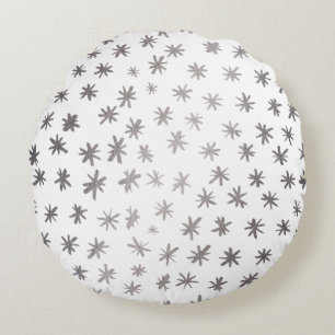 Metalliska stjärnor - silver rund kudde
