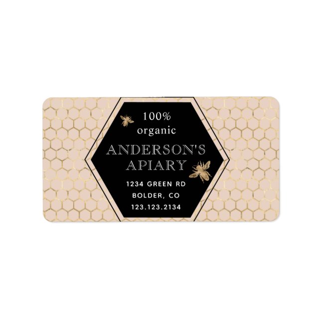 Metalliskt bikakaobrottning biapiär returadress adressetikett (Framsidan)