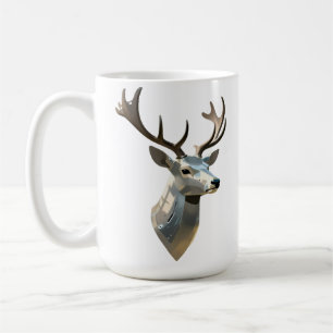 Metalliskt Cyberhjorthuvud Steampunk Väggkonst Tro Kaffemugg