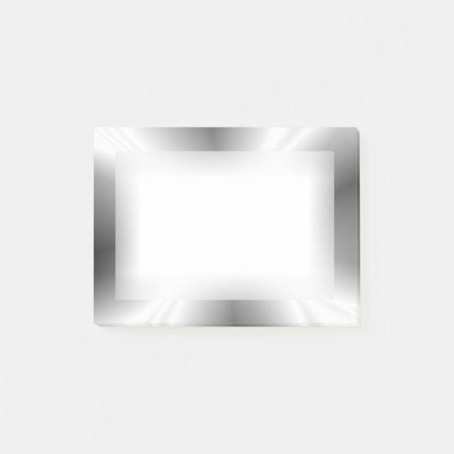 Metalliskt Fauxsilver Postar-it® noterar Post-it Block (Framsida)