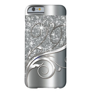 Metalliskt Filigree silver för Vinesglittermetall Barely There iPhone 6 Fodral
