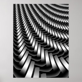 Metalliskt fraktalmönster poster