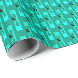 Metalliskt geometriskt för art déco - påfågel och presentpapper