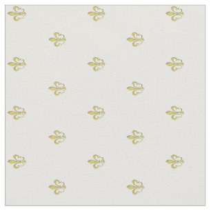 Metalliskt Guld Fransk Fleur de Lis-mönster Tyg