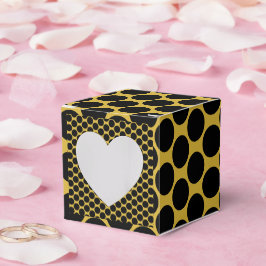 Metalliskt guld med svart prick stil Take Heart2x2 Presentaskar