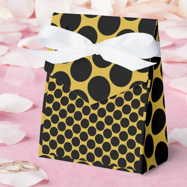 Metalliskt guld med svart prick stil tält 3x1.5x3. presentaskar (Bröllop)