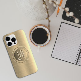 Metalliskt Guld Stål Graverad Monogram