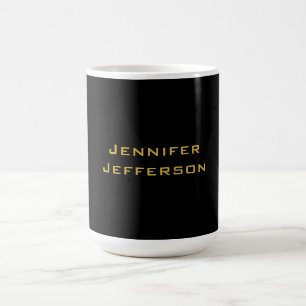 Metalliskt Guld & Svart Professionell Modern Elega Kaffemugg