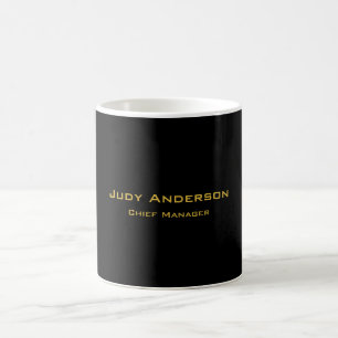 Metalliskt Guld & Svart Professionell Modern Elega Kaffemugg