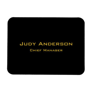 Metalliskt Guld & Svart Professionell Modern Elega Magnet
