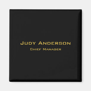 Metalliskt Guld & Svart Professionell Modern Elega Magnet