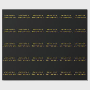 Metalliskt Guld & Svart Professionell Modern Elega Presentpapper