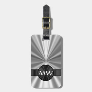 Metalliskt monogrammed för Faux Bagagebricka