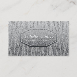 Metalliskt silversken visitkort