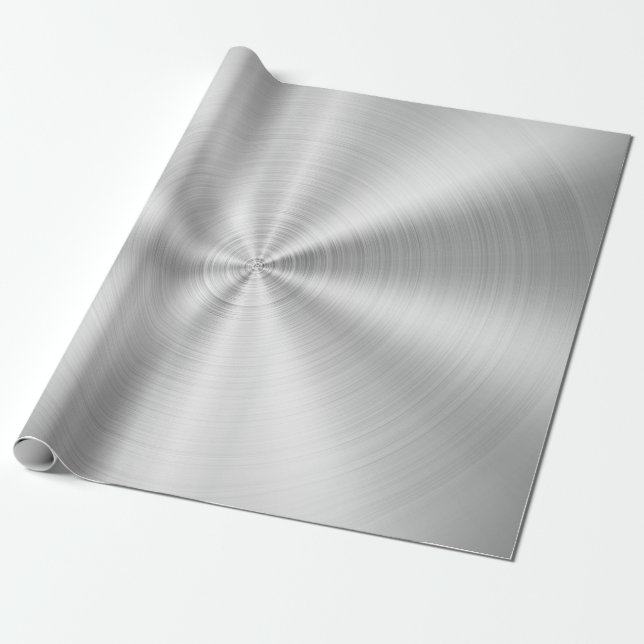 Metalliskt skina silver för elegant Faux Presentpapper (Utrullad)