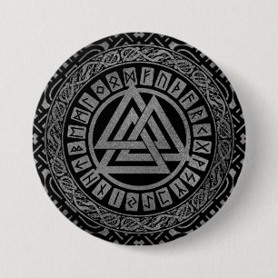 Metalliskt Valknut för silver symbol på Celtic Knapp