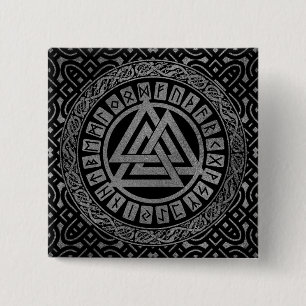Metalliskt Valknut för silver symbol på Celtic Knapp