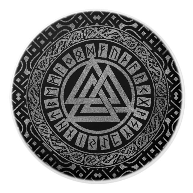 Metalliskt Valknut för silver symbol på Celtic Knopp (Framsidan)