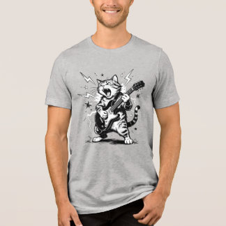 Metallkatt som sliter sönder elgitarr t shirt