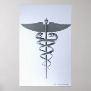 Metallläkarundersökningcaduceus Poster
