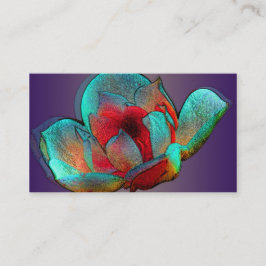 Metallmagnolia i blått och rött visitkort