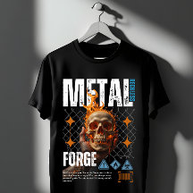 Metallsmida Flammande Skalle Industristreetwear
