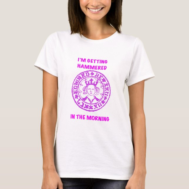 Metallsökning Rosa Slagen Mynt T Shirt (Framsida)